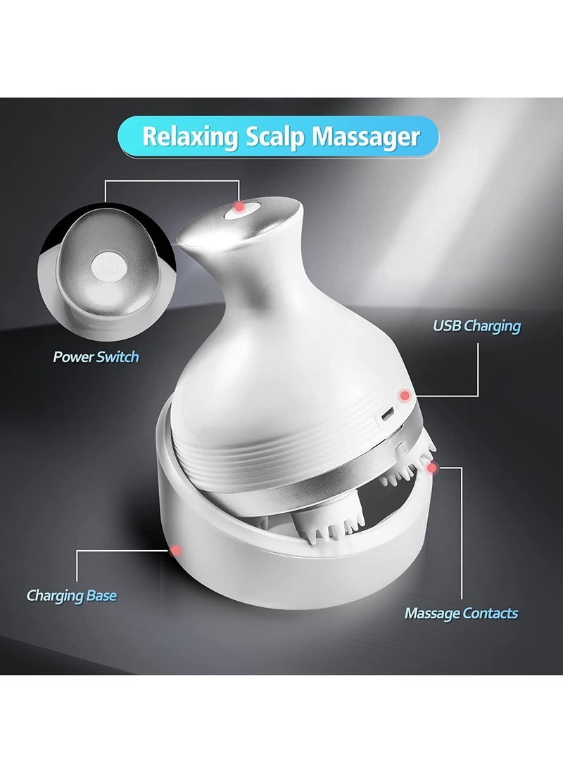 null - Electric Scalp Massager with 4 Heads, Ergonomic Design, Rechargeable - Image 1