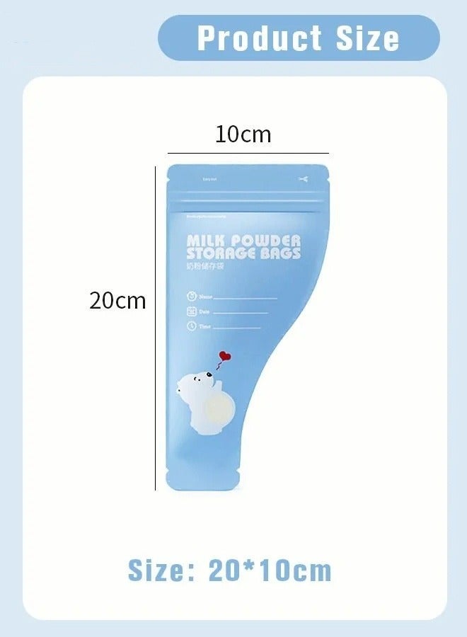 MIXDE 30 Pcs Milk Powder Storage Bags,Portable Baby Formula Storage Bag for Travel Holiday,Baby Disposable Milk Powder Pouches, Blue - Image 3