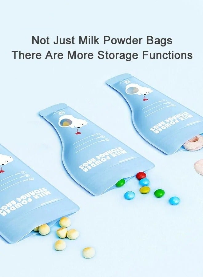 MIXDE 30 Pcs Milk Powder Storage Bags,Portable Baby Formula Storage Bag for Travel Holiday,Baby Disposable Milk Powder Pouches, Blue - Image 5