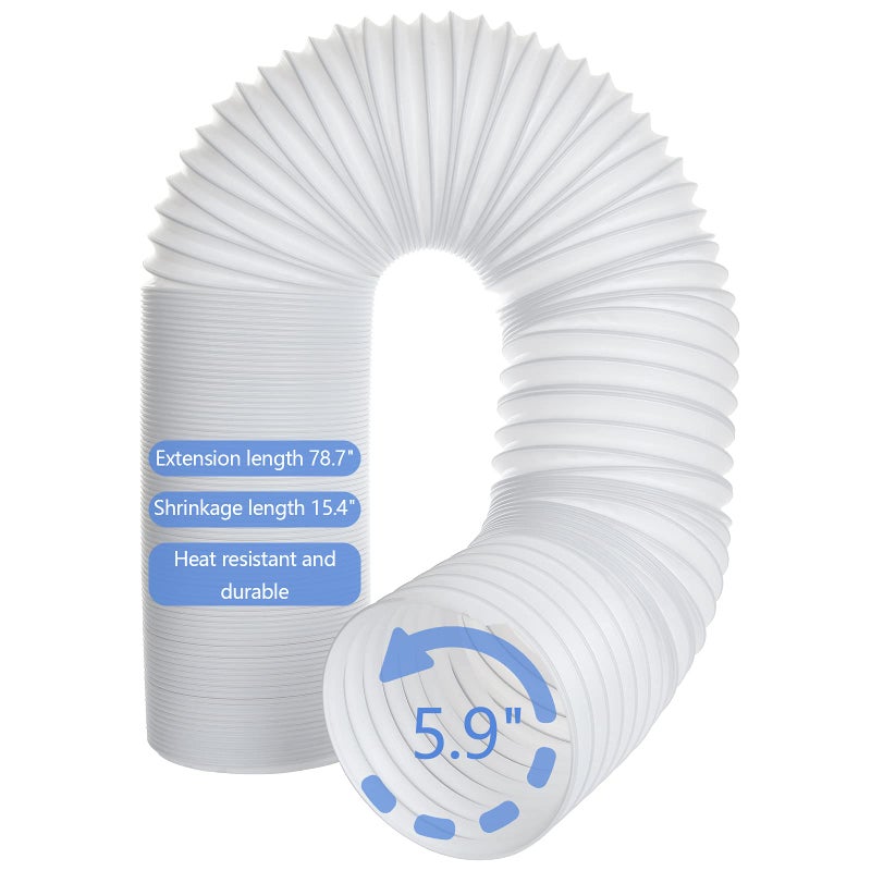 59 Inch Air Conditioner Exhaust Hose AntiClockwise Thread Portable AC Hose With 80 Length Universal AC Exhaust Hose Flexible AC Vent Hose for Lg Haier Dual Delonghi Whynter