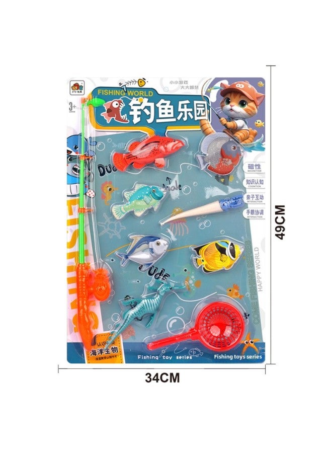 Summer Play House Water Toys 272-85 Parent-child Interaction Single Pole Magnetic Fishing Fish Game Board-Color:Default  - Image 2