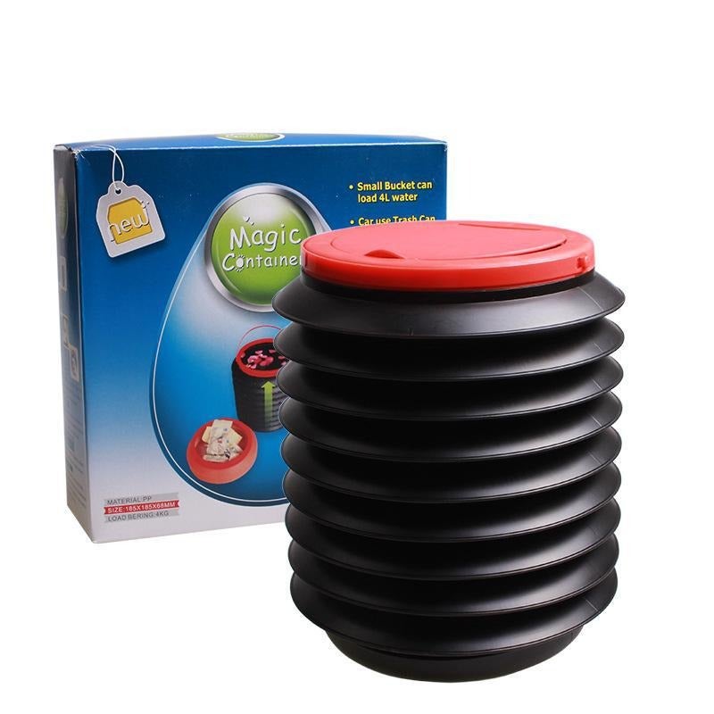 Qi Ta Foldable Car Trash Can with Lid, Multi-Purpose Car Organizer for Trash, Umbrella, and Storage, Space-Saving Collapsible Car Bin - Image 3