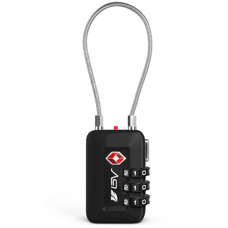 BV Black Combination Lock, TSA Approved, Resettable, 1000 Possibilities - Image 1