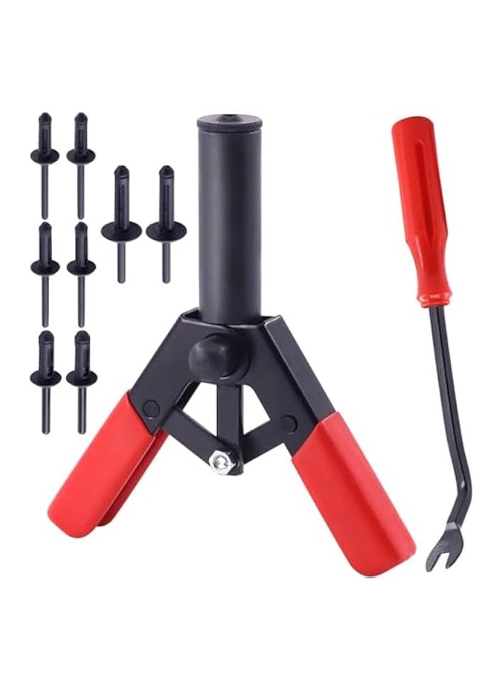 PROMASS 42PCS Plastic Rivet Gun Set with Bonus Fastener Removal Tool, 40 Nylon Blind Rivets in 4 Sizes, Hand Riveter for Automotive Use  - Image 1