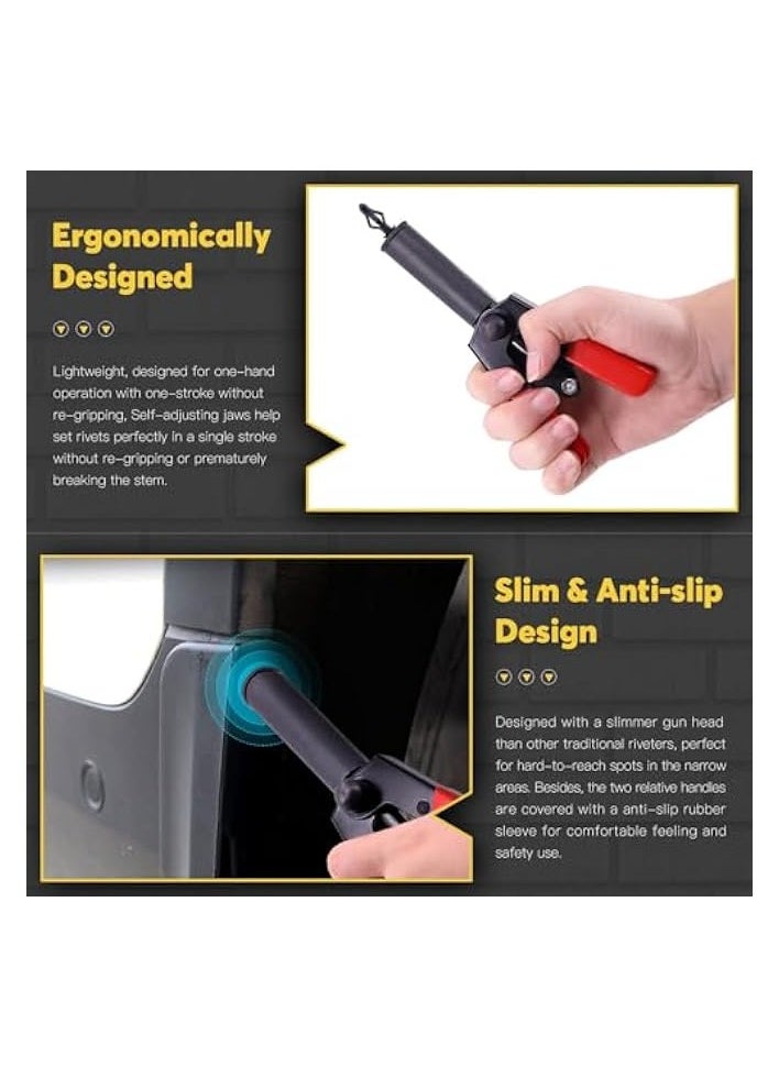 PROMASS 42PCS Plastic Rivet Gun Set with Bonus Fastener Removal Tool, 40 Nylon Blind Rivets in 4 Sizes, Hand Riveter for Automotive Use  - Image 5