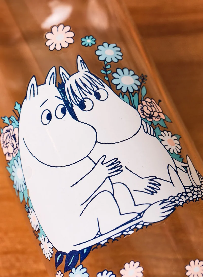 Half Moon Bay Moomin Troll & Snorkmaiden Glass Water Bottle