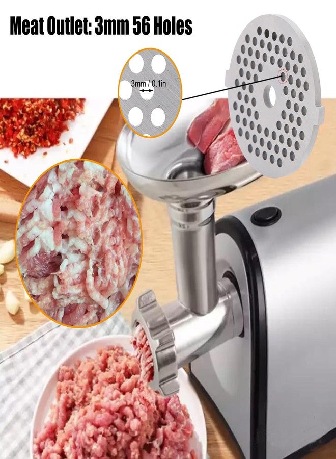 CHEOTIME 2Pcs Stainless Steel Meat Grinder Plates Discs, Replaceable Meat Grinder Blades Grinding Plate Round Hole for 5# Meat Grinder or B Type Grinder(3mm) - Image 4