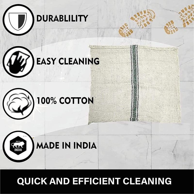 MUNGER Cotton Floor Cleaning Pocha Floor, Car, Blackboard, Fan, Desk, Sweeping Cloth Dusting Reusable & Washable Mop inch Microfiber Advance for Mopping Cleaner Dry Home(6) - Image 1