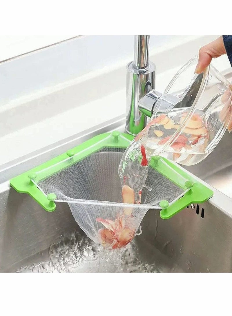Y&D Triangle Tri-Holder Filter, Kitchen Sink Strainer Triangular Holder Basket Bags for Bathroom Corner Hanging - Image 1