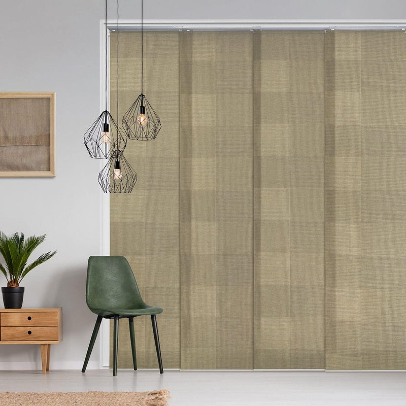 GoDear Design GoDear Design Deluxe Adjustable Sliding Panel Track Blind 458 86 W x Up to 96 H Extendable Blind for Sliding Glass Door Vertical Blind for Patio Door Room Divider Light Filtering Bitterly 