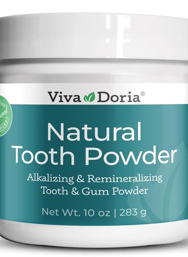 Viva Doria Natural Tooth Powder | Remineralizing Tooth Powder | Natural Teeth Whitening Powder | Toothpaste Power | Breath Freshener | Refreshing Mint Flavor | 10 Oz - Image 1