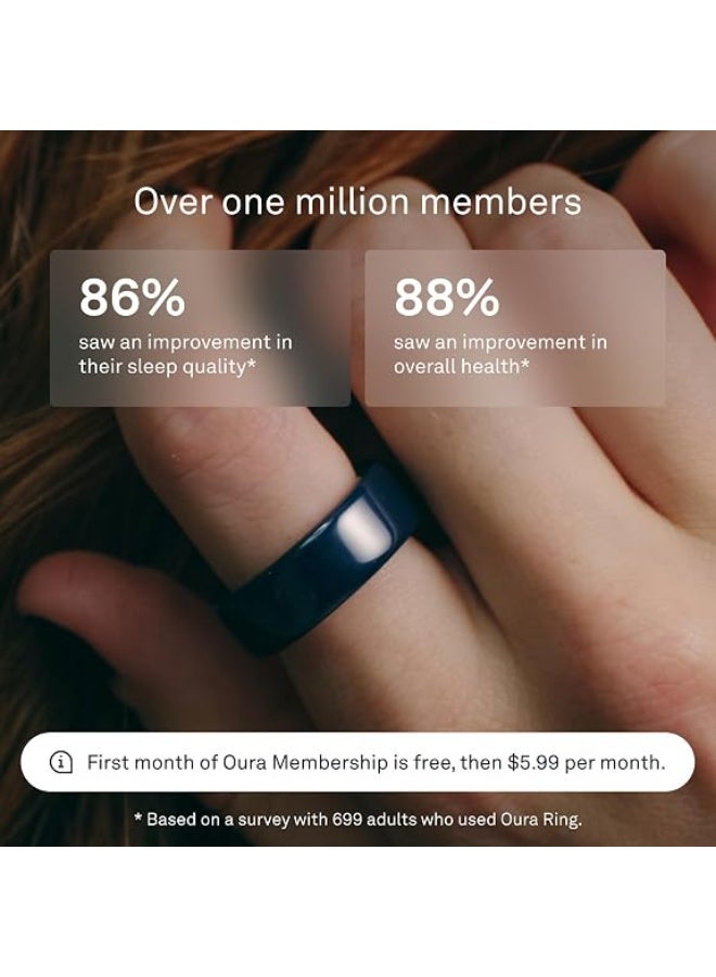 أورا 17.5 mAh Oura Ring 4 - Ceramic Midnight - Size 10 - Smart Ring | – Measure with Oura Ring 4 Size Kit | Sleep, Heart Rate and Fitness Tracking Wearable | 8-Day Battery, iOS/Android Compatible Midnight - Image 3