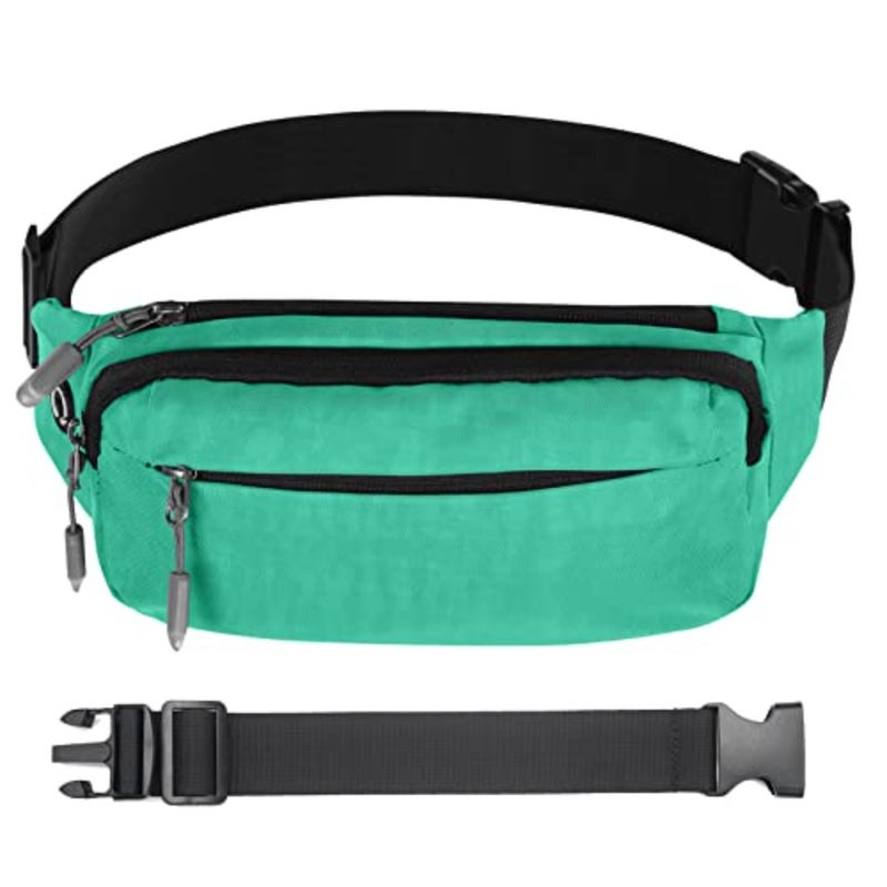 Fanny Pack Waist Packs with Extender for Men or Women, Medium Size Waist Pouch Bag Hip Pack with 3-Zipper Pockets Adjustable Straps for Casual Travel Hiking Jogging Outdoor Sports - Image 1