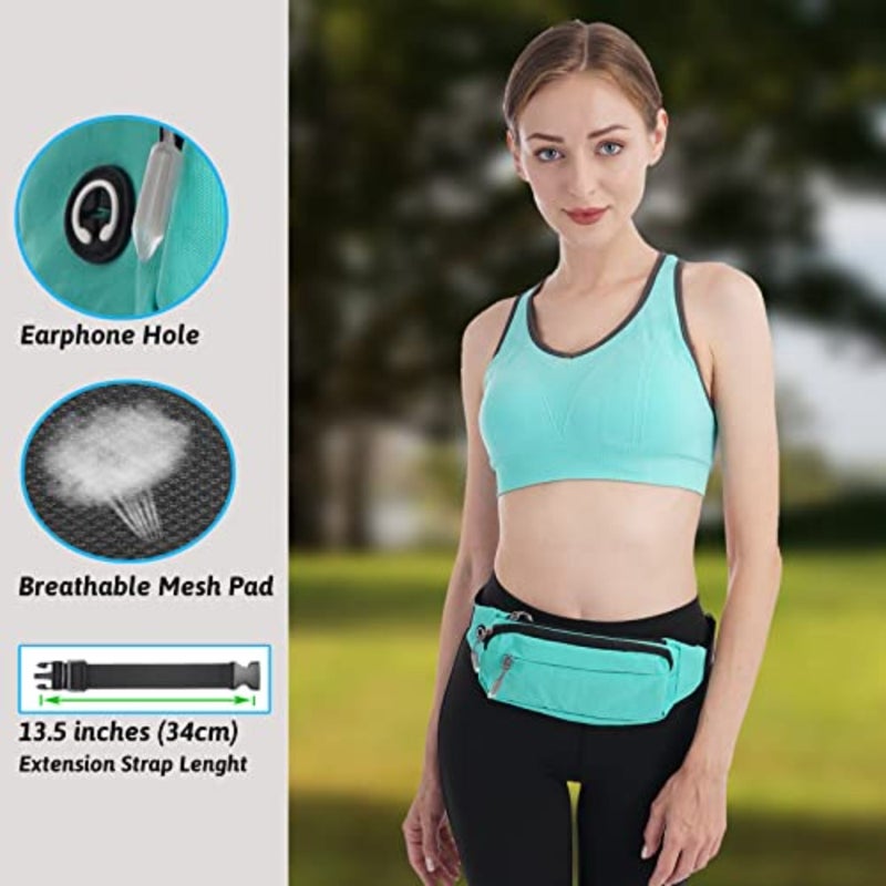 Fanny Pack Waist Packs with Extender for Men or Women, Medium Size Waist Pouch Bag Hip Pack with 3-Zipper Pockets Adjustable Straps for Casual Travel Hiking Jogging Outdoor Sports - Image 2