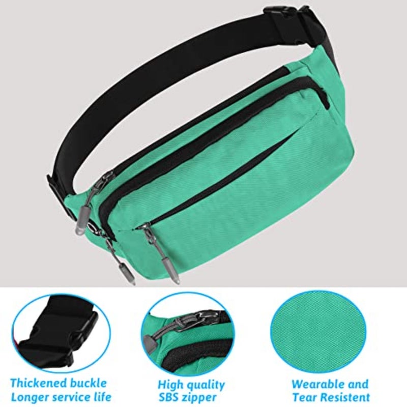 Fanny Pack Waist Packs with Extender for Men or Women, Medium Size Waist Pouch Bag Hip Pack with 3-Zipper Pockets Adjustable Straps for Casual Travel Hiking Jogging Outdoor Sports - Image 3