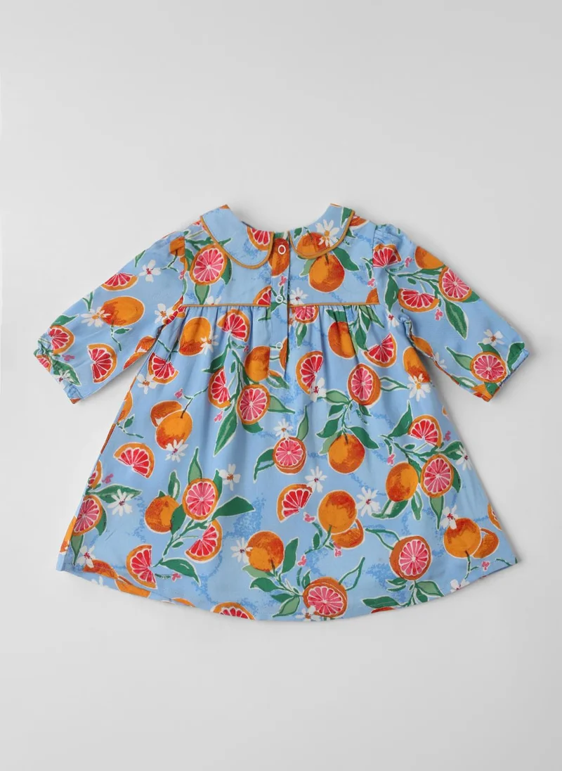 Nautinati Nautinati Girls' Cotton Peterpan Collar Empire Waistline Knee length Dress