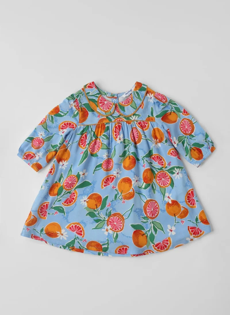 Nautinati Nautinati Girls' Cotton Peterpan Collar Empire Waistline Knee length Dress