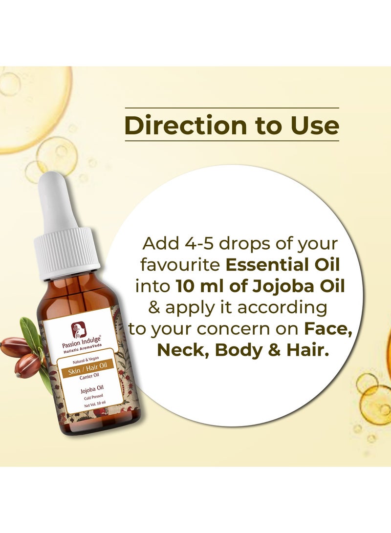 passion indulge زيت الجوجوبا من Passion Indulge للشعر وفروة الرأس - علاج طبيعي للنمو، قشرة الرأس والعناية بفروة الرأس الجافة | نباتي، معتمد من PETA | زيت ناقل مرطب | 10 مل - Image 4