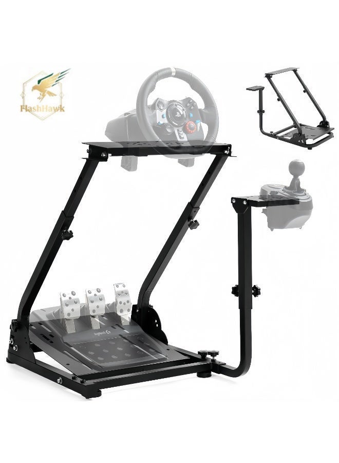FlashHawk Foldable Racing Steering Wheel Stand for Logitech G25/G27/G29/G920/AG204 and Thrustmaster - Image 1