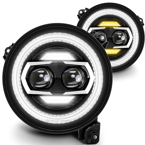 ONLINE LED STORE TRUE MODS 9 Inch Round LED Headlights Replacement for 2018-2025 Jeep Wrangler JL JLU Unlimited Gladiator JT Accessories [DOT Approved] [DUAL HALO DRL] Sealed Beam Front Head Light Lamp Bulb - Image 1