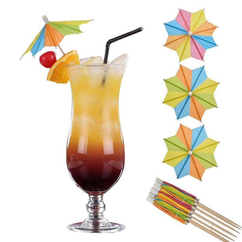 100 Cocktail Umbrella Sticks – 8 Stars, Paper, for Drink Decoration, Party, Cake Topper