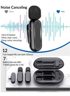 Mi techo Dual Wireless Microphone for Android Type C-Lavalier Lapel Mics for Vlog Mike Clip On Wireless Phone Microphone for Video Recording Interview Include Lighting OTG Connector  - Image 3