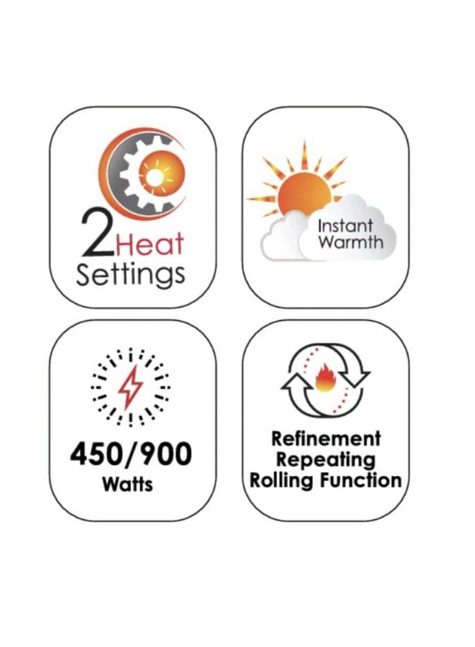 سخان كربون مع تذبذب بزاوية واسعة - قوة تسخين قابلة للتعديل 450 وات/900 وات، سخان مساحة داخلي محمول للمنزل والمكتب، سخان غرفة موفر للطاقة مع ميزات السلامة - Image 5