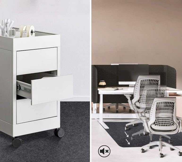 Botash Chair Mat for Hardwood Tile FloorComputer Gaming Rolling Chair MatUnder Desk LowPile RugLarge AntiSlip Floor Protector for Home Ofiice1pcsMulticolour - Image 2