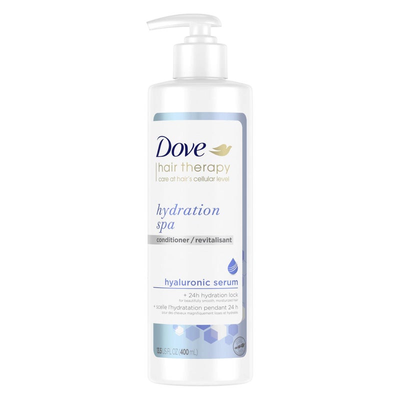 Dove Hair Therapy Conditioner for Dry Hair Hydration Spa Hair Conditioner with Hyaluronic Serum 13.5 fl oz - Image 1