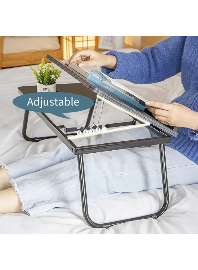 MostNow Foldable Laptop Desk, Bed Desk, Adjustable Height Tilt Lap Desk, Non-slip Table for Computer and Writing, PC Tray Table with Cup Holder for Sofa. (White) - Image 5