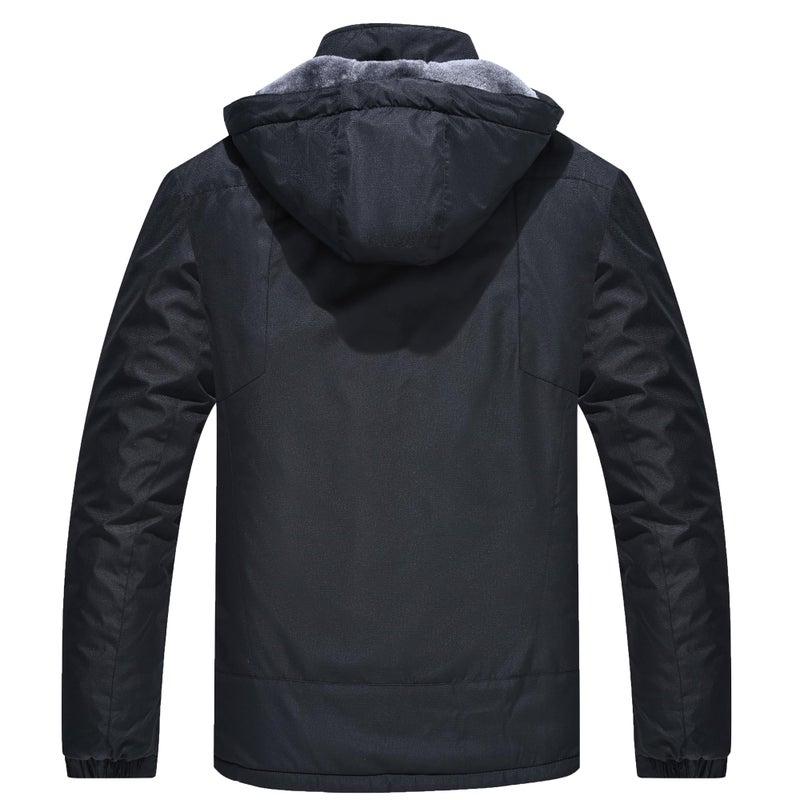 Rapoo Winter Coats for Men Winter Jackets for Men Rain Waterproof Windbreaker Jackets Coats Fleece Warm Snowboard Ski Snow Jacket Coats for Men Black XL - Image 2