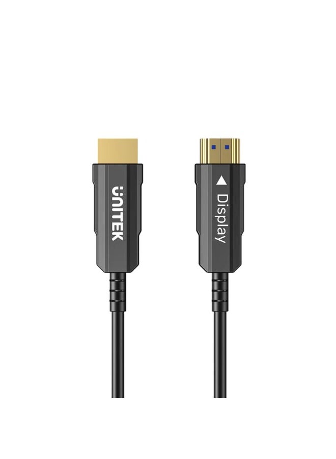 Unitek 25 Meters 4K HDMI Fiber Optic Cable – High-Speed HDMI 2.0 Cable Supports 4K@60Hz Ultra HD Resolution, HDR, 18Gbps Bandwidth, Audio Return Channel, HDCP 2.2, and 3D – Black - Image 2
