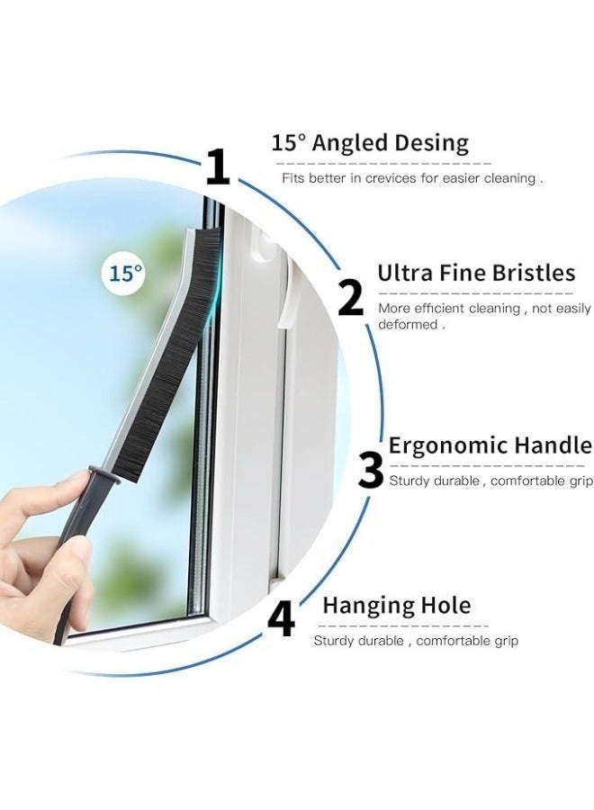 6PCS Gap & Crevice Cleaning Brush 23.5 cm – Multifunctional Groove Cleaning Tool with Stiff Fine PET Bristles for Tight Spaces, Sink Edges, Tile Gaps, Faucets, Shower Rails, Window Tracks, Sliding Doors & Kitchen Surfaces, Ergonomic Handle with Hanging Hole - Image 5