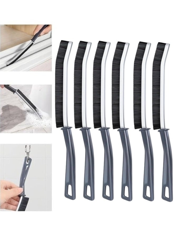 6PCS Gap & Crevice Cleaning Brush 23.5 cm – Multifunctional Groove Cleaning Tool with Stiff Fine PET Bristles for Tight Spaces, Sink Edges, Tile Gaps, Faucets, Shower Rails, Window Tracks, Sliding Doors & Kitchen Surfaces, Ergonomic Handle with Hanging Hole - Image 1