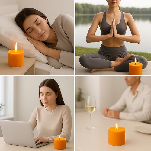 Floryn Decor Paraffin Wax Dripless Smokeless Odourless Pillar Candles, Burning Time- 30 Hours, Set of 12, Size- 2 by 2 inches | Scent- Jasmine - Image 5