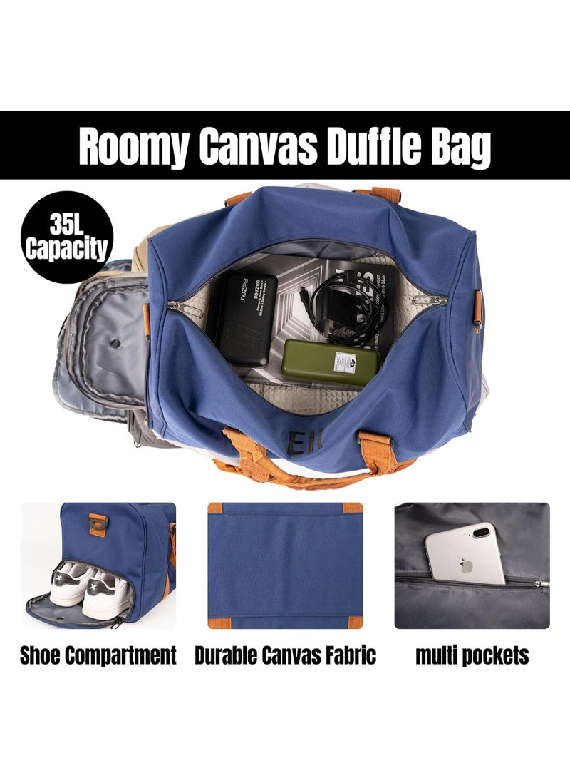 Beauenty Travel Duffel Bag Personalized Weekender Overnight Bag with Initials Sports Tote Bags for Men Teen Boys Weekend Travel Bag with Shoes Compartment for Travel Beach Short Trips Camping Hiking - Image 4