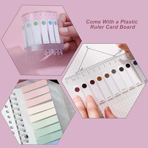 SHUTTLE ART 200 Pcs Index Tabs Sticky Tabs, Index Tabs Sticky Tabs Sticky Notes Flags with Ruler Sticky Note, Writable Page Sticky Notes for Home, Office, School, Sticks Securely Removes Cleanly - Image 4