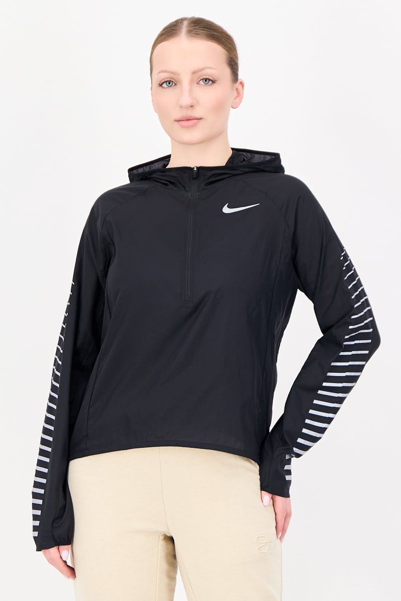 Nike Women Sportswear Fit Long Sleeve Running Jacket, Black - Image 1
