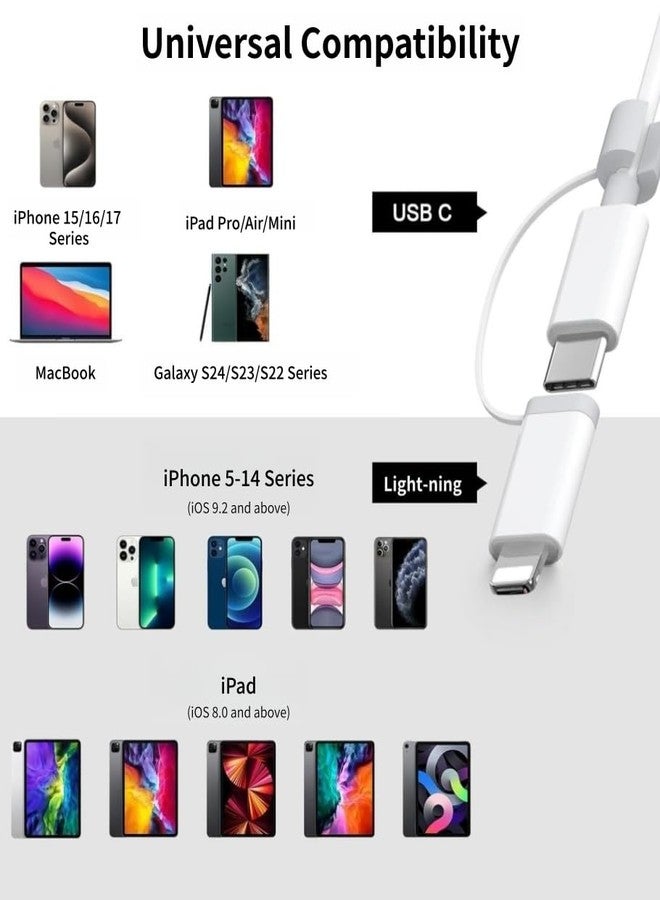 قارئ بطاقات SD لأجهزة iPhone و iPad و Mac، موصل مزدوج (Lightning و USB-C)، قارئ بطاقات ذاكرة، محول بطاقات SD لأجهزة iPhone، يدعم بطاقات SD/Micro SD، عارض بطاقات الكاميرات الرقمية لأجهزة iPhone، التوصيل والتشغيل - Image 2