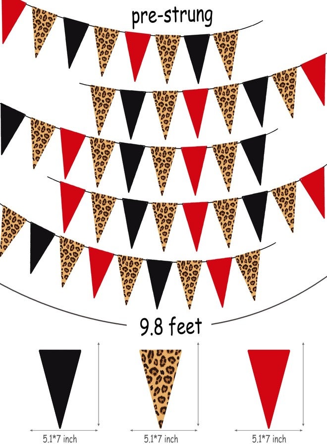 umoni Cheetah Print Party Supplies Leopard Print Pennant Banners 5PCS Cheetah Theme Birthday Party Decorations Leopard Triangular Flags Hanging Decor for Girls Night Out Bachelorette Banner - Image 5