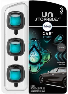 Car Air Freshener Vent Clip Unstoppables Fresh Scent, .07 oz Car vent Clip, Pack of 3