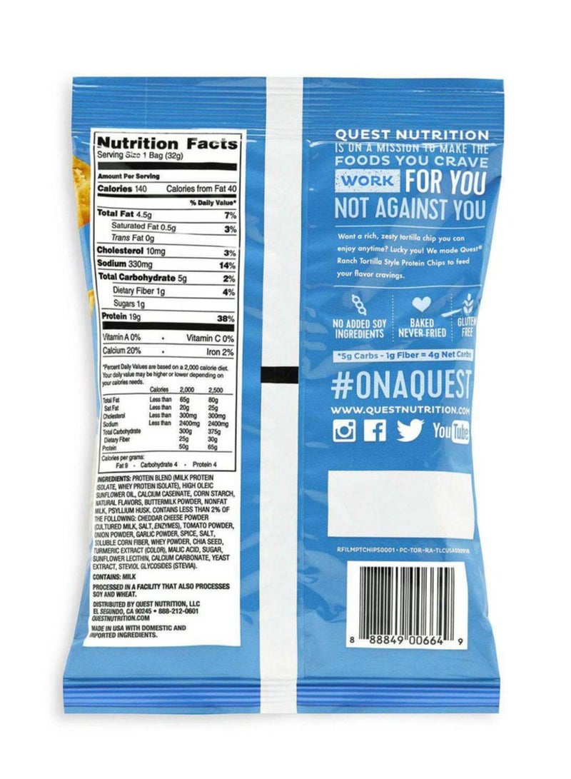 Quest Tortilla Style Protein Chips Ranch Flavor 32g - Image 2
