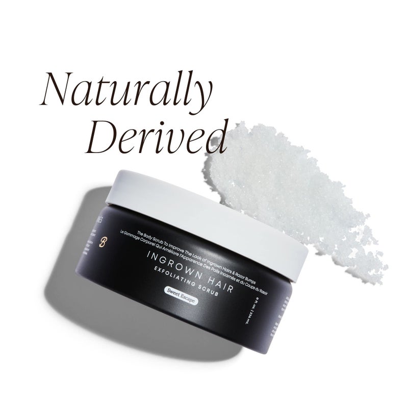 Bushbalm سكراب بوشبالم لتقشير الشعر الناشئ - يقلل من ظهور الشعر الناشئ ويساعد في نتوءات الإبط - يهدئ نتوءات الحلاقة، احمرار ما بعد الحلاقة والحكة - هروب حلو 236 مل - Image 5
