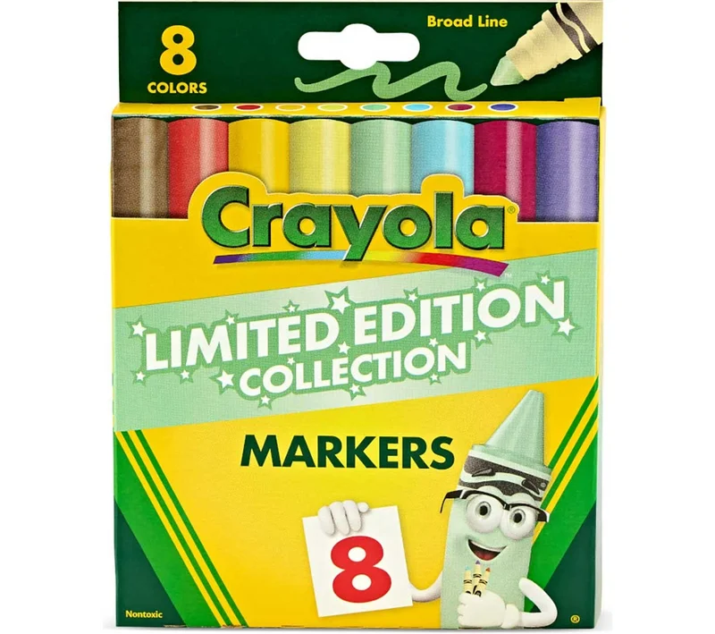 كرايولا Crayola Limited Edition Colors Broad Line Markers, Assorted 8 Colors