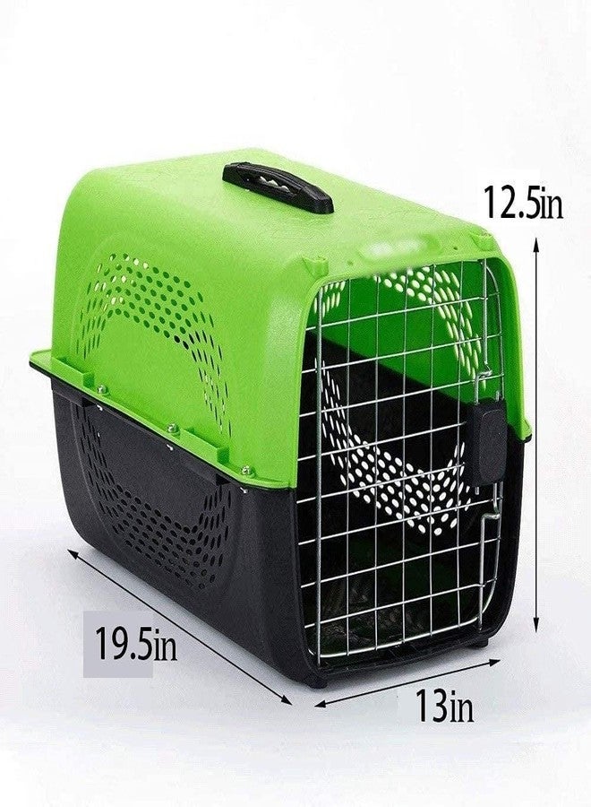 Pet Believe IATA Approved Pet Travel Carrier Plastic Handle Hinged Door Folding Crate Transport Box Crate Cage for Puppies & Cats, Size 18Inch (Green) - Image 2