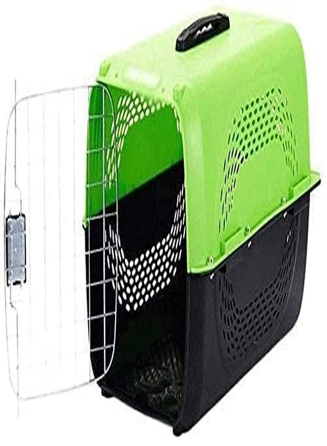 Pet Believe IATA Approved Pet Travel Carrier Plastic Handle Hinged Door Folding Crate Transport Box Crate Cage for Puppies & Cats, Size 18Inch (Green) - Image 1