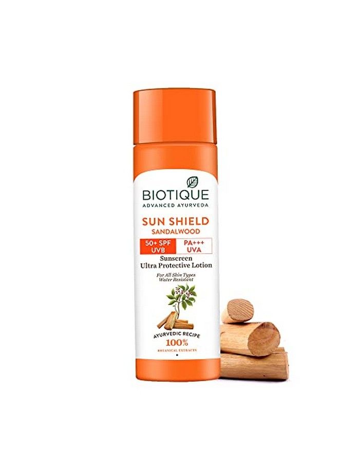 Biotique Bio Sandalwood Sunscreen Ultra Soothing Face Lotion, SPF 50+ |Ultra Protective Lotion| Keeps Skin Soft, Fair and Moisturized| Water Resistant| For All Skin Types| 190ml - Image 1