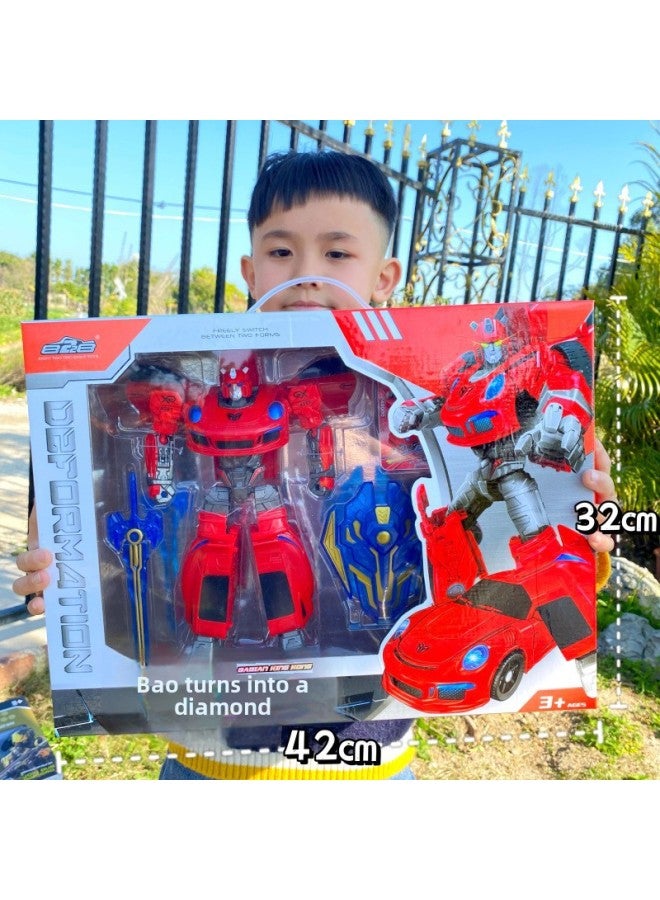Deformation Toy Robot Car King Kong Wasp Optimus Warrior Hand Robot Boy Model Toy-Color:R20 Red Bee God Of War 】 - Image 1