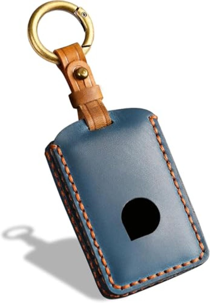 Blue Screwless Leather Key Case (Compatible with Volvo XC90/XC60/XC40/S60/S90/V90, Polestar 1/2/3, and other models) - Image 1
