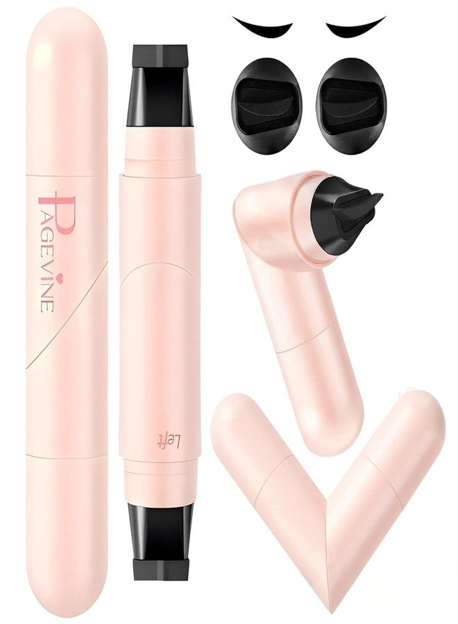 BANGFENG PAGE VINE Winged Eyeliner Stamp Pen with Left & Right Cat Eye Stamps, 90° Rotating Dual End Eyeliner Tool, Quick Dry Smudge Proof Long Lasting Black Liquid Eyeliner for Perfect Symmetrical Wings - Image 1